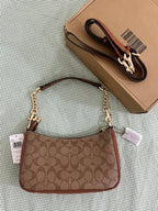 Coach Teri Brown Shoulder Bag (with Box and long strap)