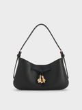 CHARLES & KEITH Mila Metallic Knot Shoulder Bag - Black