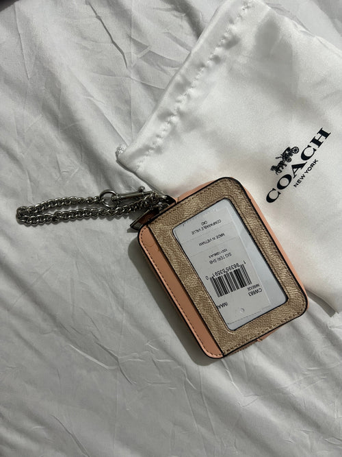 Coach Signature Canvas with Peach Trim
