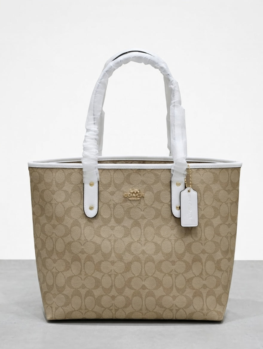 Coach - Signature Tote Bag Dark Beige