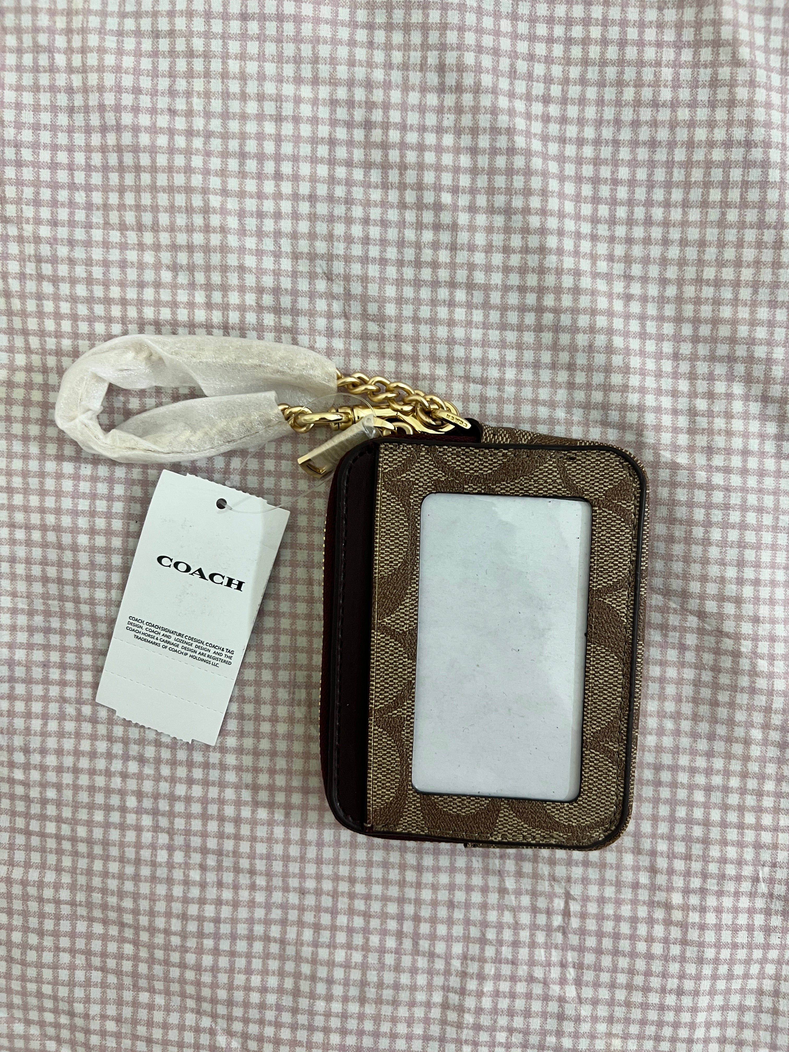 Coach Zip Card Case in Signature Canvas