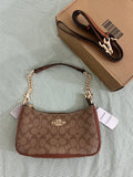 Coach Teri Brown Shoulder Bag (with Box and long strap)