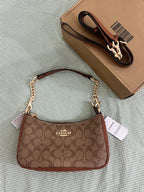 Coach Teri Brown Shoulder Bag (with Box and long strap)