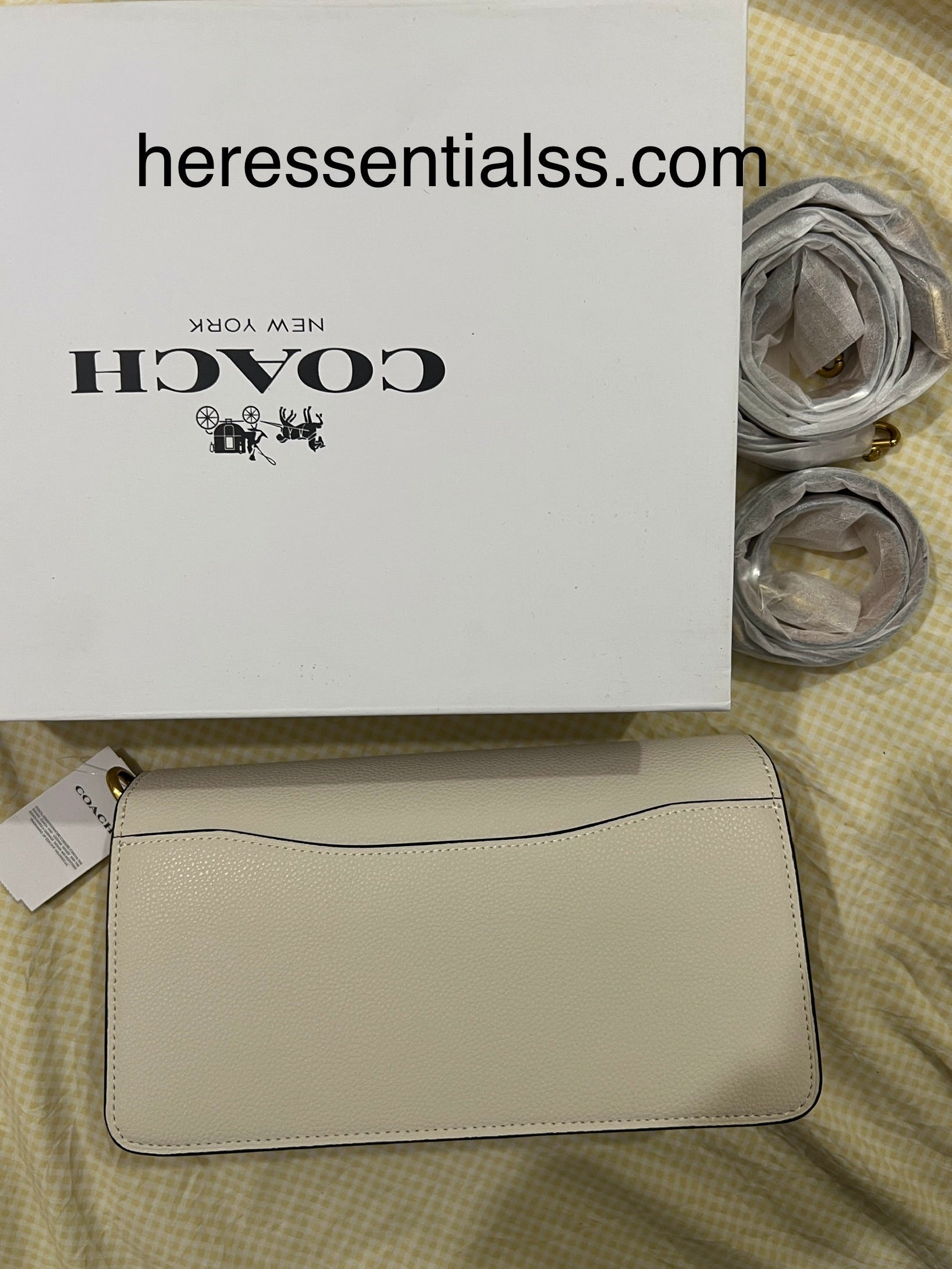 CAMEL MULTI SIGNATURE COACH TAB 26 BAG (WITH STRAPS & BOX)