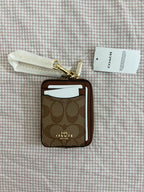 Coach Zip Card Case in Signature Canvas