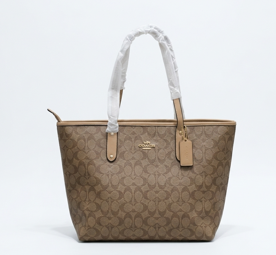 Coach - Signature Tote Bag Dark Beige