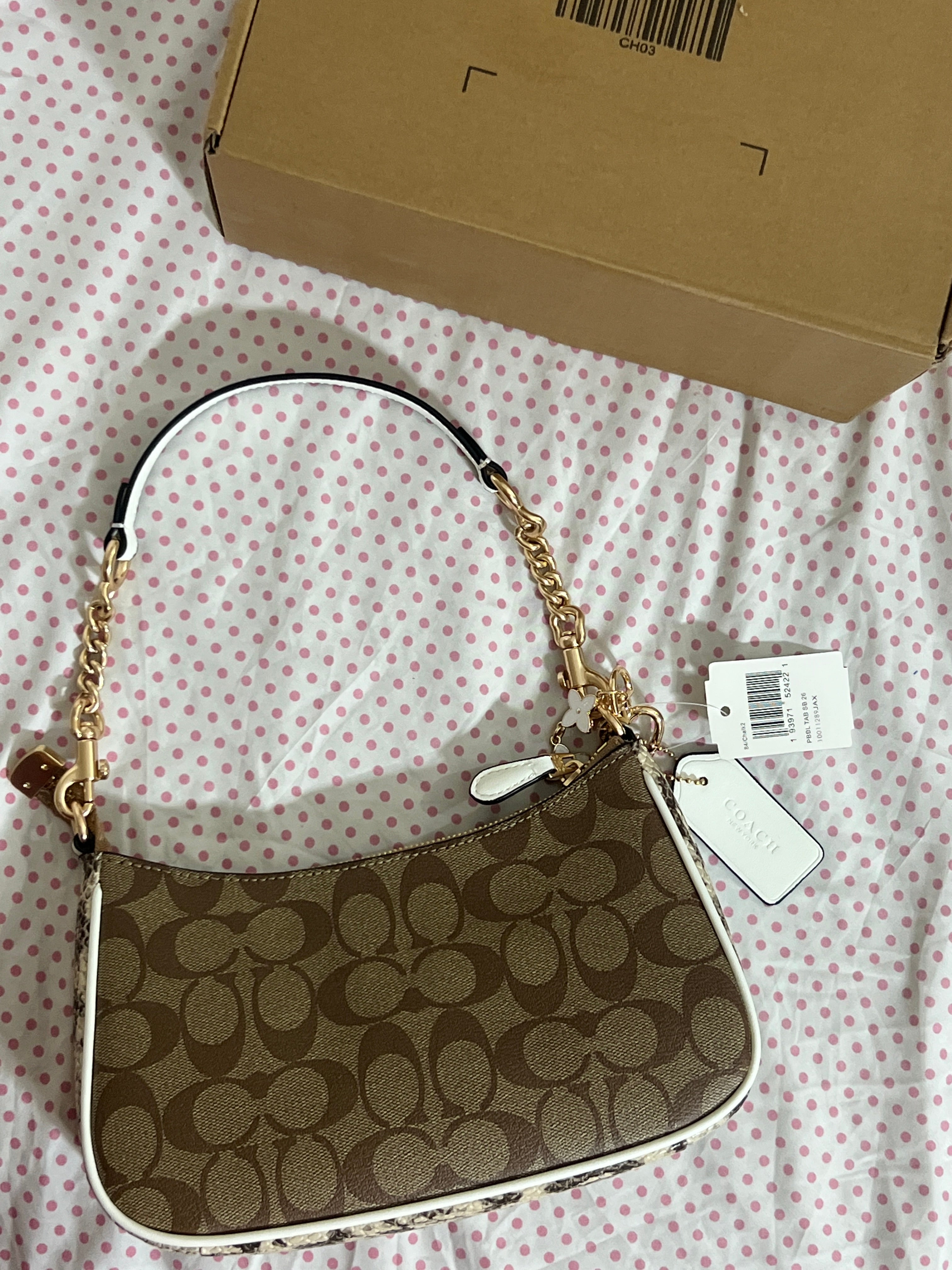 Coach Teri Shoulder Bag (with Box, Charm and  long strap)