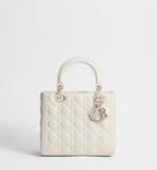 Mini Lady Dior Bag White Ultramatte Cannage Calfskin