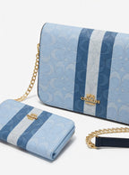 Coach crossbody bag blue with a matching long wallet