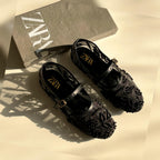 ZARA Net Pearl Embroidered Shoes