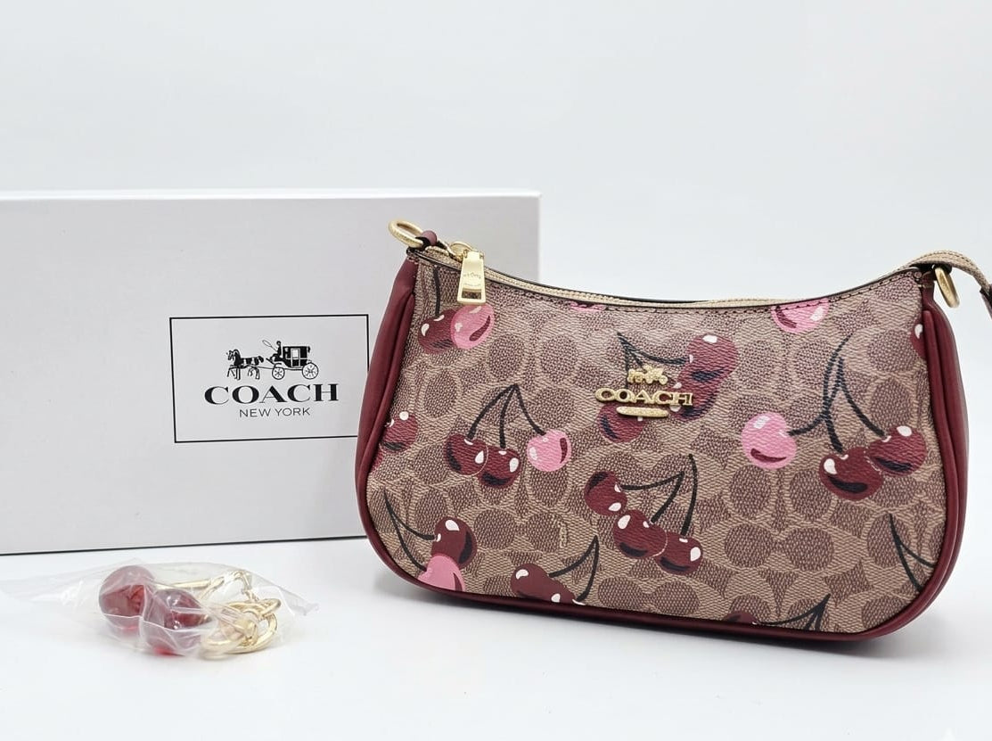 Coach - Teri Shoulder Bag Brown Cherry Emblem
