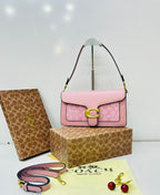 COACH Tabby Chain Clutch in Signature Canvas Pink