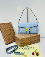 COACH Tabby Chain Clutch in Signature Canvas Blue
