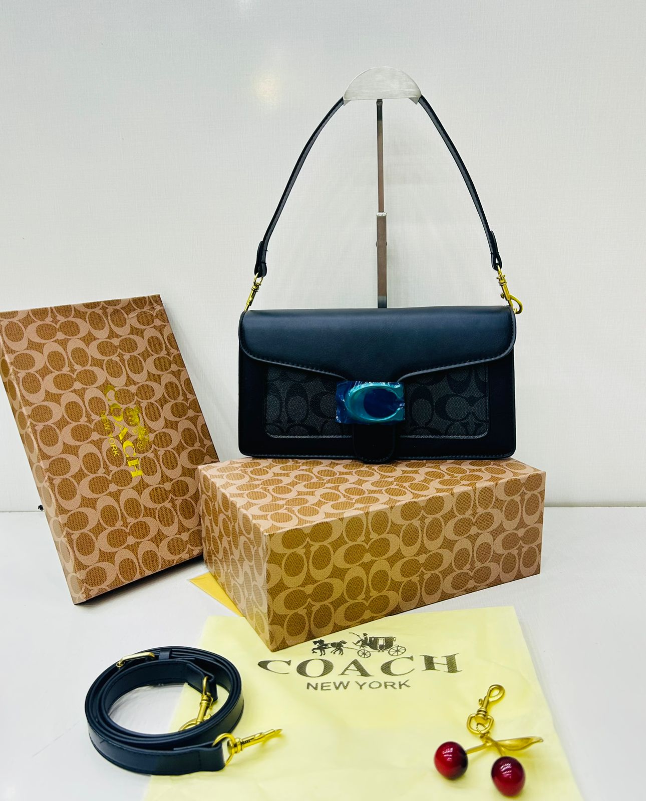 COACH Tabby Chain Clutch in Signature Canvas Royal Blue
