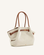 JW PEI Hana Faux Suede Tote Bag in Brown Canvas