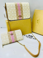 Coach crossbody bag white with a matching long wallet