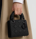 Mini Lady Dior Bag Black Ultramatte Cannage Calfskin