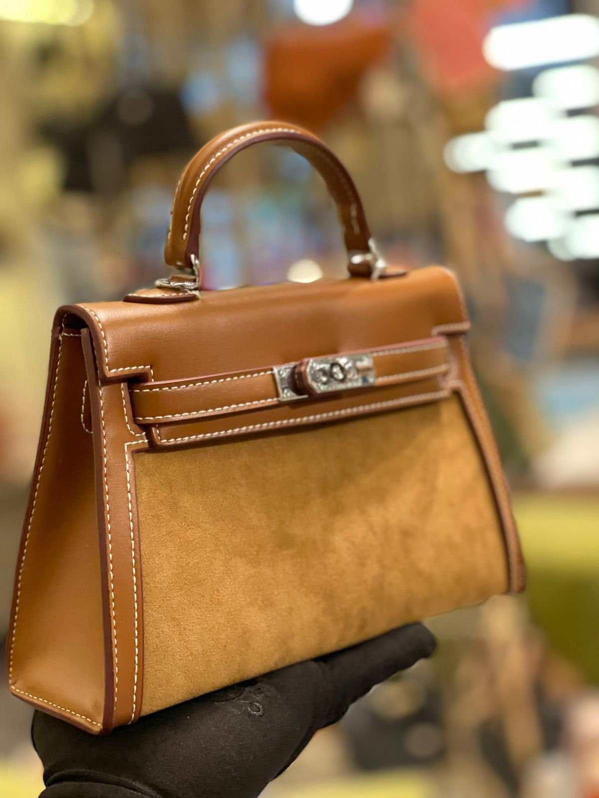Hermès Kelly Mini Bag – Tan Suede