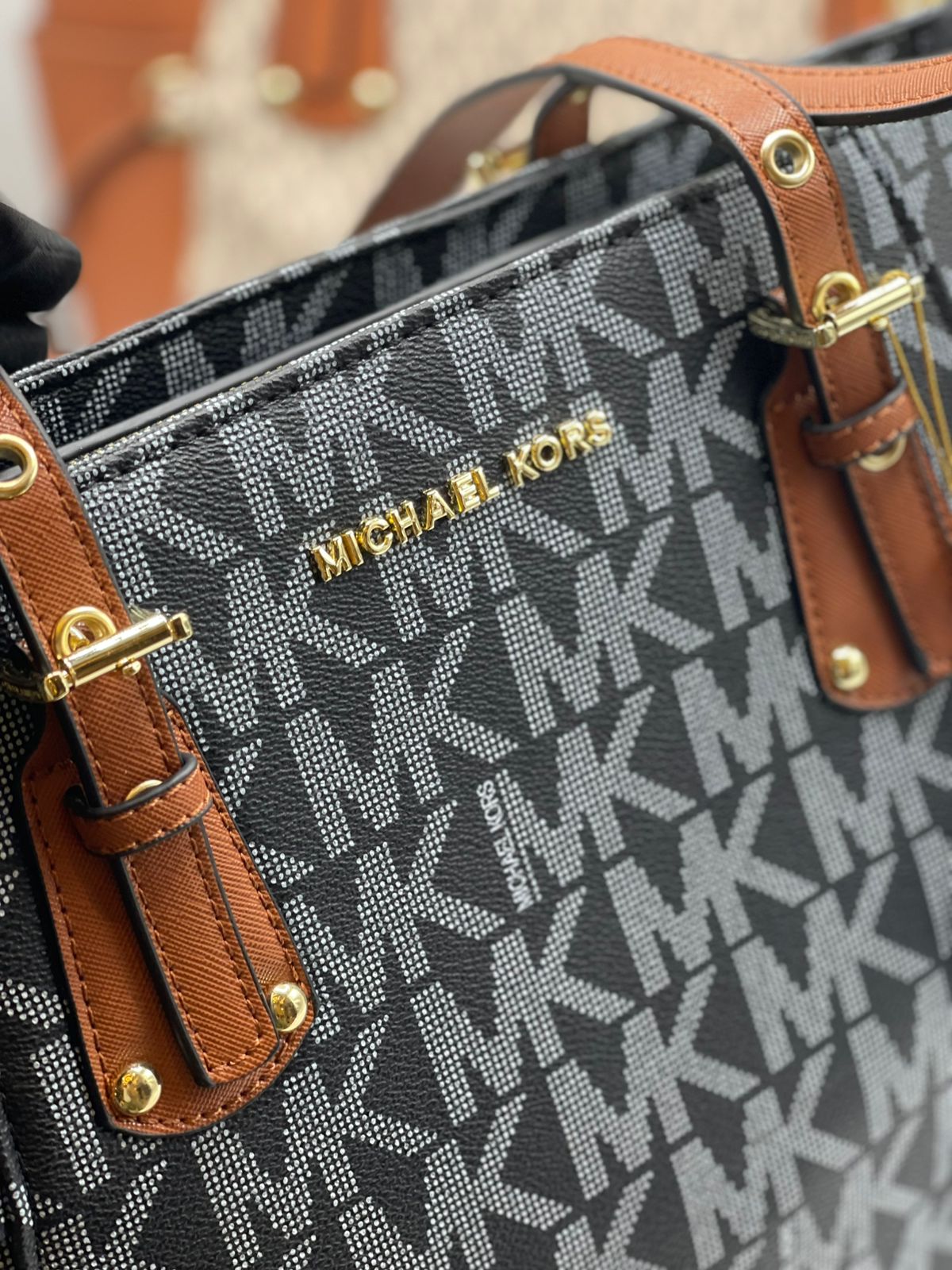 Michael Kors Signature Tote Bag – Jet Black