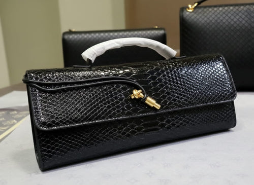 Bottega Veneta Inspired Clutch Shiny Black