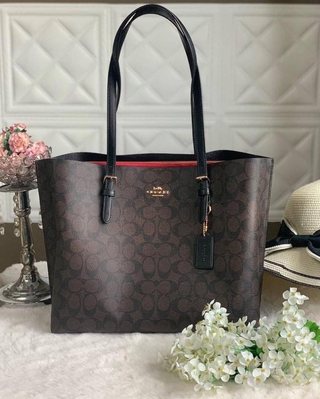 COACH Mollie Tote Bag Dark Brown