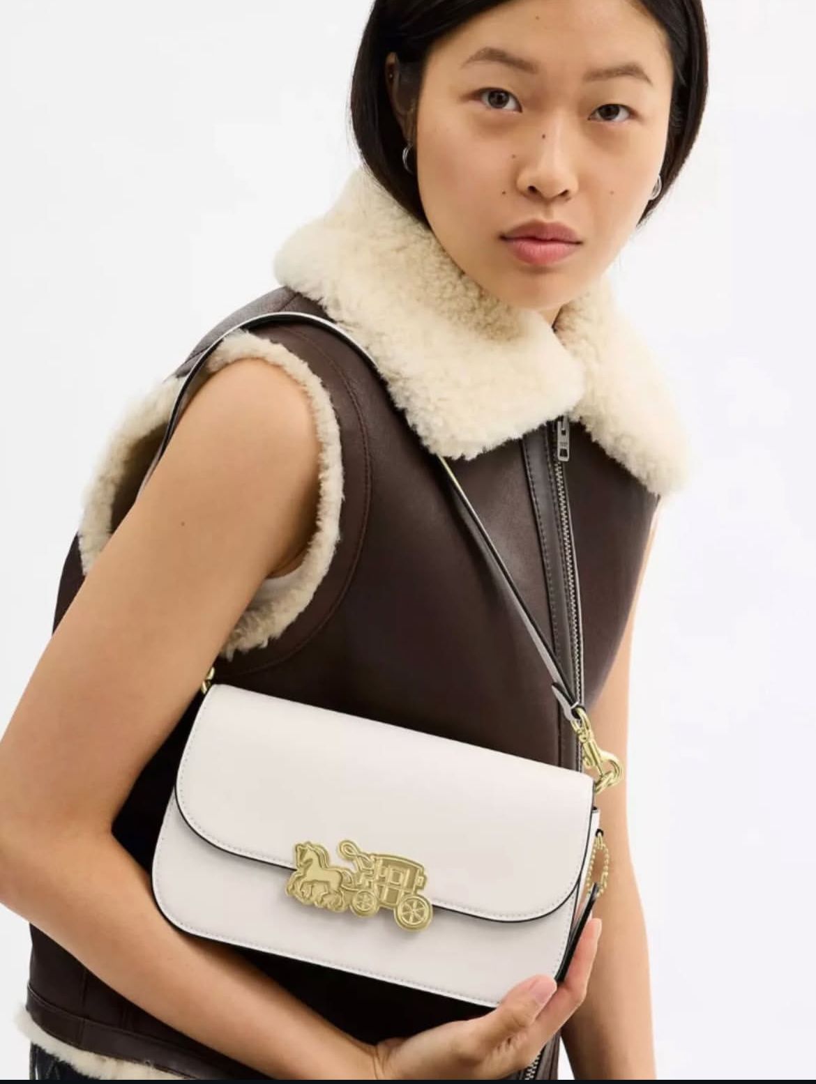 COACH Harper Shoulder Bag White
