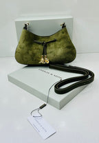 CHARLES & KEITH Mila Metallic Knot Shoulder Bag - Deep Olive