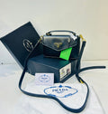Prada Triangle Flap Leather Shoulder Bag Black
