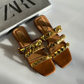 Zara Slippers in Brown