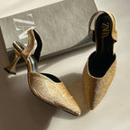 Zara rhinestone slingback heels in Golden
