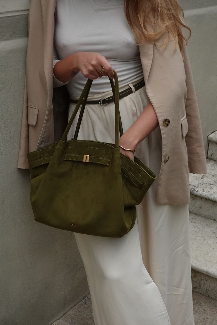 JW PEI Hana Faux Suede Tote Bag in Green