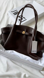 JW PEI Hana Faux Suede Tote Bag in Dark Brown
