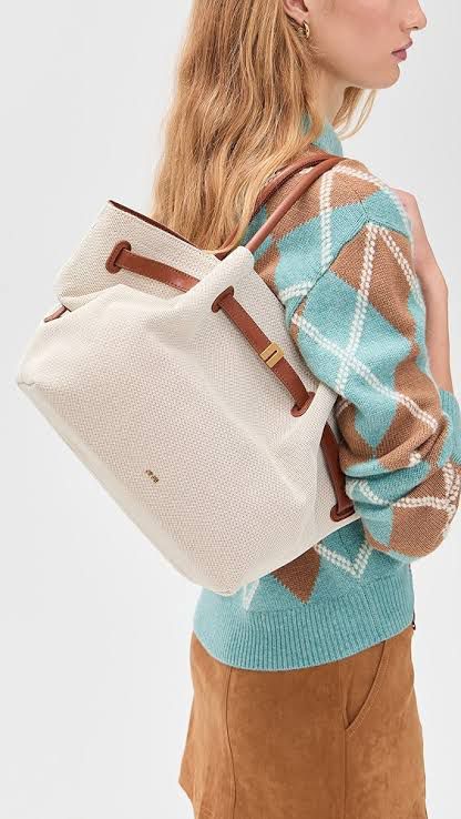 JW PEI Hana Faux Suede Tote Bag in Brown Canvas