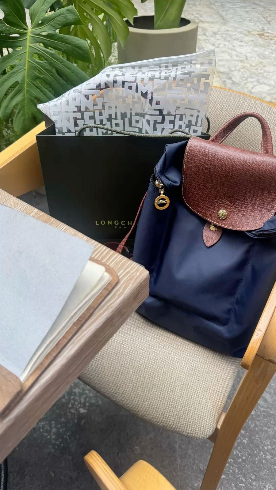 Longchamp Le Pliage Backpack Blue