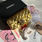 Chanel Quilted Pear Flap Bag in Golden