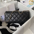 Chanel Quilted Pear Flap Bag in Black