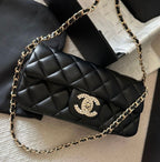 Chanel Quilted Pear Flap Bag in Black