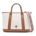 Michael Kors Luisa Medium Signature Logo Satchel in white