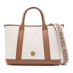 Michael Kors Luisa Medium Signature Logo Satchel in white