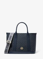 Michael Kors Luisa Medium Signature Logo Satchel in black