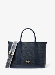 Michael Kors Luisa Medium Signature Logo Satchel in black