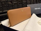 Prada Saffiano Leather Zip Around Wallet