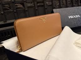 Prada Saffiano Leather Zip Around Wallet