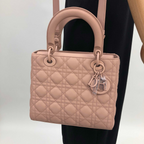 Mini Lady Dior Bag Nude Pink Ultramatte Cannage Calfskin