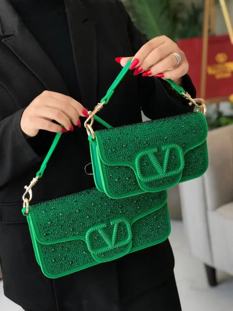 Valentino Garavani Locò Small Shoulder Bag Green