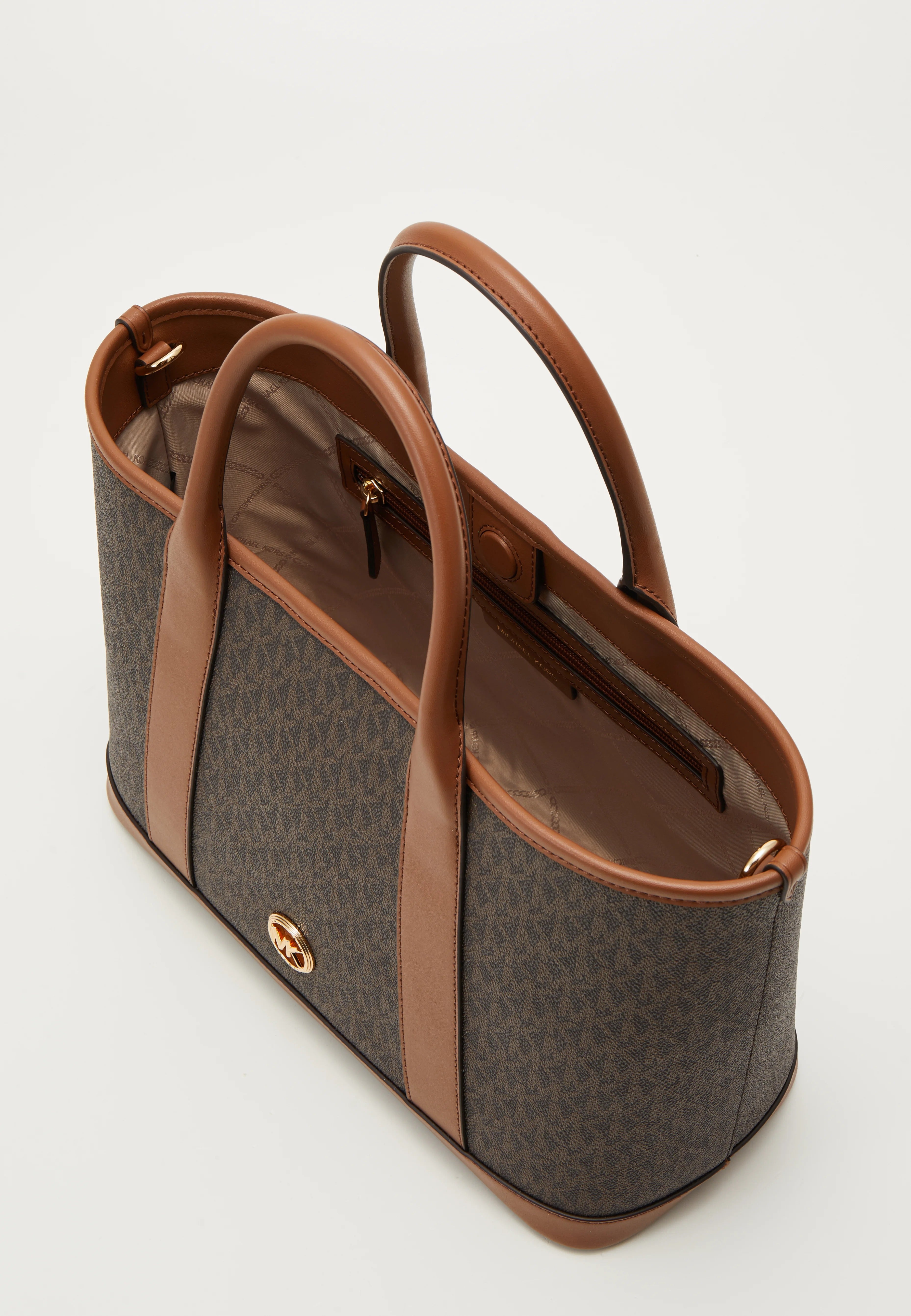 Michael Kors Luisa Medium Signature Logo Satchel in brown