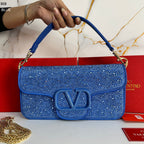 Valentino Garavani Locò Small Shoulder Bag Blue