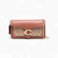 COACH Tabby Chain Clutch in Signature Canvas Brown