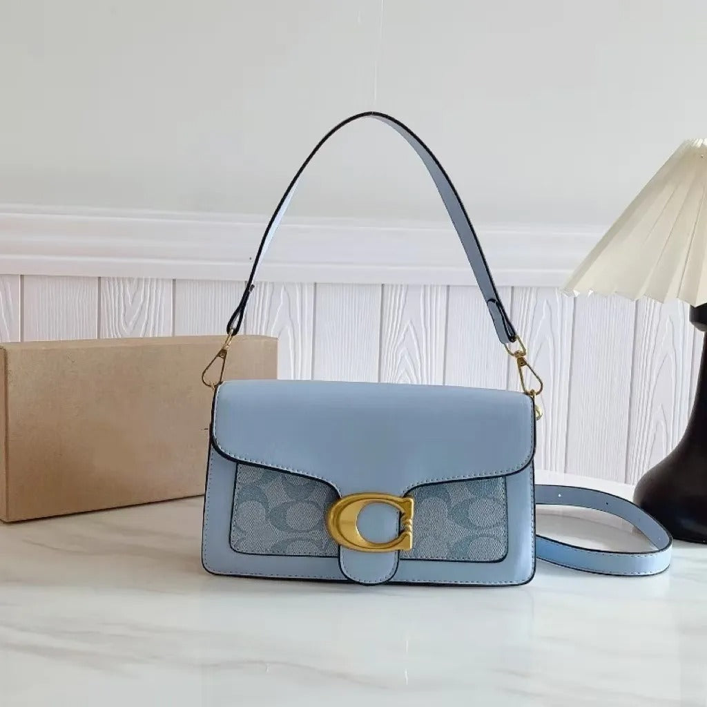 COACH Tabby Chain Clutch in Signature Canvas Blue