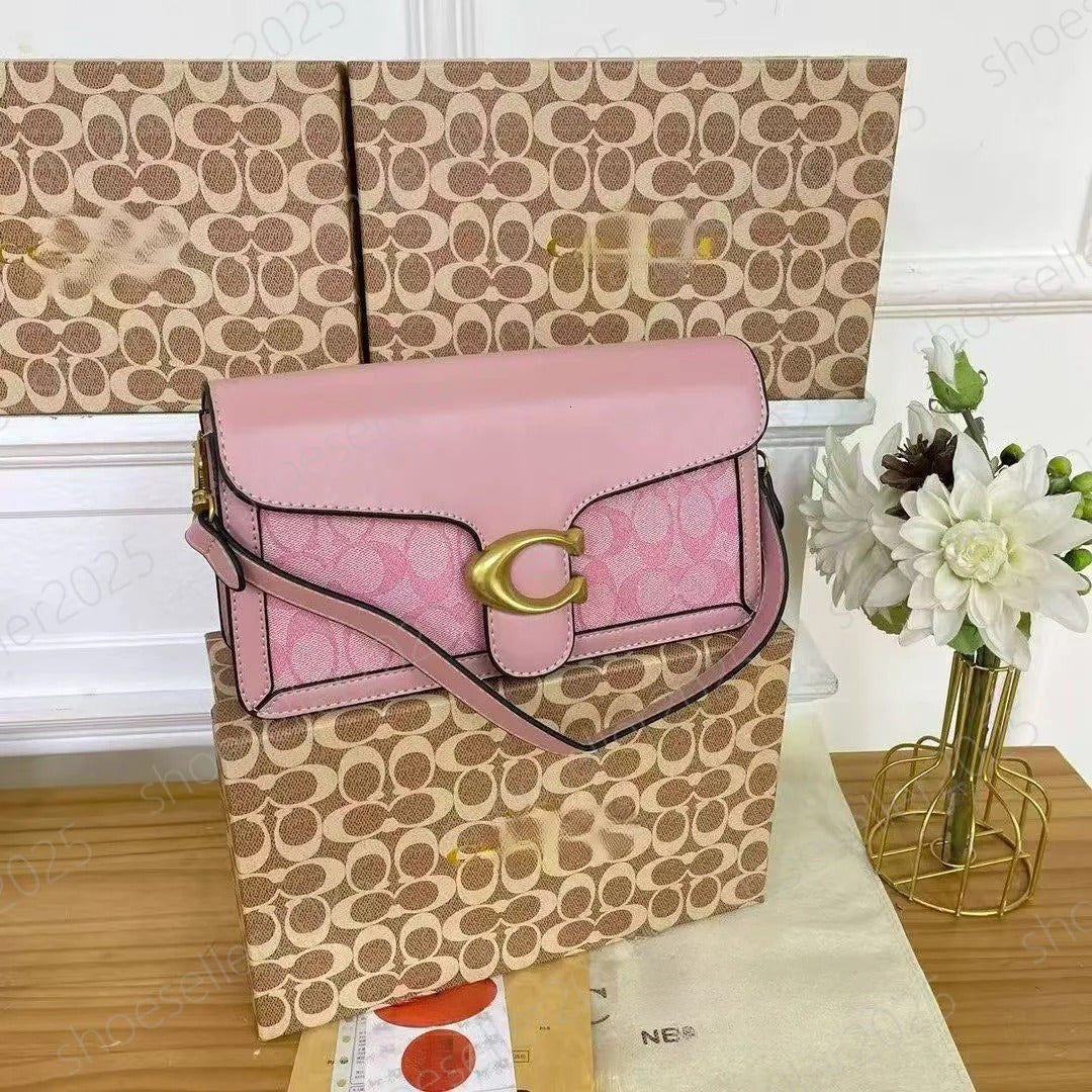 COACH Tabby Chain Clutch in Signature Canvas Pink